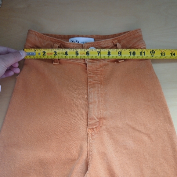 ZARA THE MARINE STRAIGHT Orange Size 0 High Rise Flare Leg Pants - Picture 8 of 11